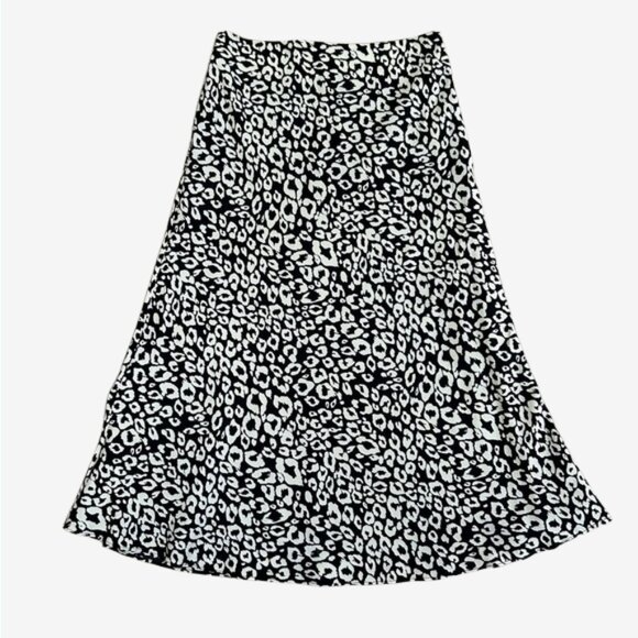 Lovers + Friends Monochrome Asymmetrical see you soon leopard Midi Skirt XS - Picture 3 of 13